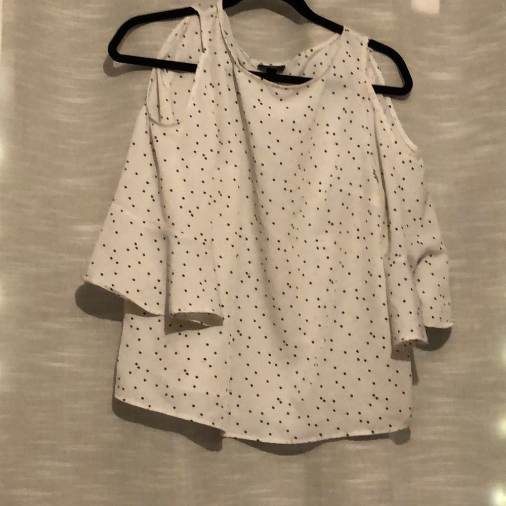 Polka dot open shoulder